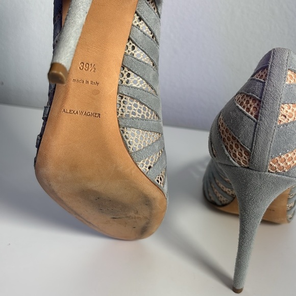 Alexa Wagner Women’s Chambray Blue Lace Heels 39.5 - Picture 6 of 6